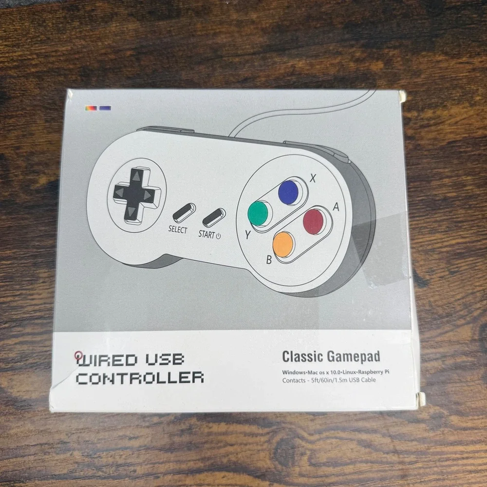 Kiwitata SNES USB Controller 2-Pack Grey Purple Keys Classic Gamepad PC Mac Pi